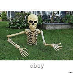 He's Here! 2024 Halloween Prop! Giant 4' Skeleton Ground Breaker Poseable Yard