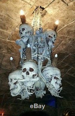 High End Quality Large Skull and Bones Chandelier -Ultimate Halloween Prop