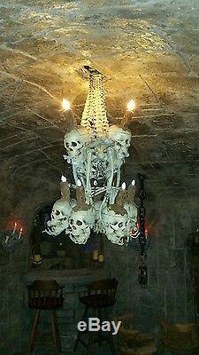 High End Quality Large Skull and Bones Chandelier -Ultimate Halloween Prop