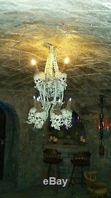 High End Quality Large Skull and Bones Chandelier -Ultimate Halloween Prop