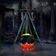 Home Accents 5ft Bubbling Cauldron Led Fire Halloween Animatronic Decoration