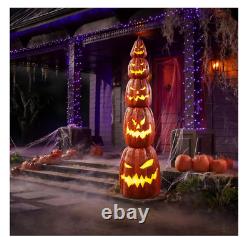 Home Accents 8 ft Giant Sized LED Jack-O-Lantern Pumpkin Stack NEW SAME DAY SHIP