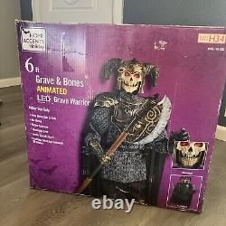 Home Accents Holiday, 6ft. Grave and Bones Animated LED Grave Warrior Halloween