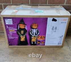 Home Accents Holiday Halloween Animated LED Pumpkin Twins 3ft Decoration