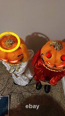 Home Depot 3 ft. Animated LED Interactive Devil and Angel Pumpkin Twins