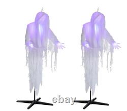 Home Depot 6ft Spirit Twins 2 pack with 2 Stands Halloween Animatronic 2022 NEW