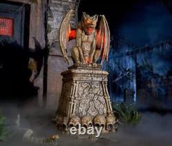 Home Depot Gargoyle Halloween 5 ft Grave & Bones LED Tombstone Statue Holiday