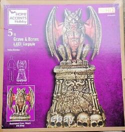 Home Depot Home Accents Halloween 5 ft LED Gargoyle Tombstone Prop NEW / IN HAND