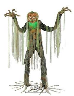 Huge 7-Ft ANIMATED ROOT OF EVIL Pumpkin Head Scarecrow Halloween Prop Decoration