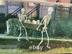 IN STOCK Life Size SKELETONS CARRYING COFFIN Halloween Prop HAUNTED Decor
