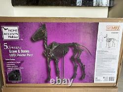 In Hand! 5.5 ft LED Skeleton Pony Halloween Home Depot 2024 Home Accents Prop