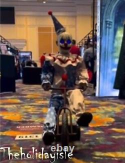 In Stock! Halloween 2023! Animated 32 Vintage Clown Riding Tricycle Sound/led