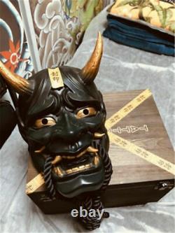 Japanese Hannya Black Mask Devil Demon Oni Samurai Prajna Halloween Cosplay Prop