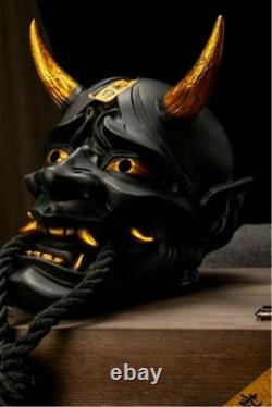 Japanese Hannya Black Mask Devil Demon Oni Samurai Prajna Halloween Cosplay Prop