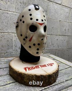 Jason Mask & Stand Friday The 13th Jason Voorhees Mask Prop Horror Halloween