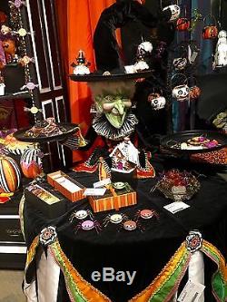 Katherine's Collection Halloween Cupcake Witch Display with Table Overlay NIB