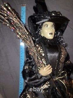 LARGE 24 WITCH Warlock Halloween Decor DOLL Lot shelf sitter Poseable Figurines