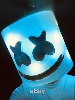 LED MarshMello Light Up Mask Full Head Helmet Costume SEE VIDEO Next Day Avail