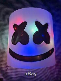 LED MarshMello Light Up Mask Full Head Helmet Costume SEE VIDEO Next Day Avail