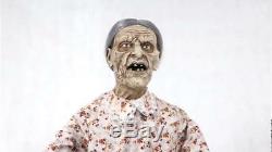 LIFE SIZE 5 FT Granny HAUNTED HOUSE Prop OUTDOOR HALLOWEEN DECORATION BATES POSE