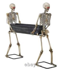LIFE SIZE Halloween Animatronic Pumpkin Hollow 72? Skeletons Carrying Coffin