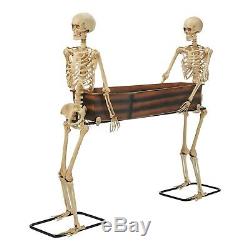 Large 2 Skeletons with Coffin Halloween Outdoor Indoor Party Decoration Props