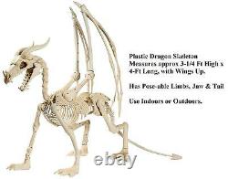 Large Dragon Skeleton Adjustable Body Parts Halloween Indoor Outdoor Prop 49L