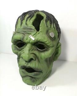 Large Light Up Frankenstein Monster Head Plaster Handpainted Halloween Rare