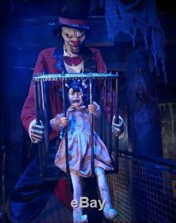 Life Size ANIMATED ROTTEN RINGMASTER CLOWN With KID Halloween Prop