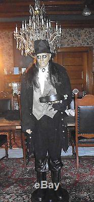 Life-Size Animated EDWARDIAN BUTLER Halloween Prop 6' Tall with Box, Gemmy