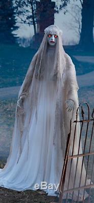Life Size Animated Zombie Bride Scary Halloween Prop 66 with Lighted Eyes NEW
