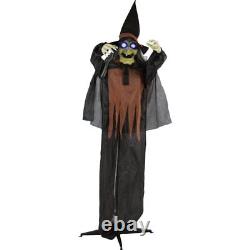 Life-Size Animatronic Witches Indoor/Outdoor Halloween Decoration Light-up Eyes