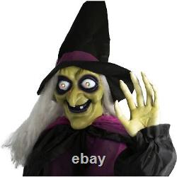 Life-Size Animatronic Witches, Indoor/Outdoor Halloween Decoration Light-up Eyes