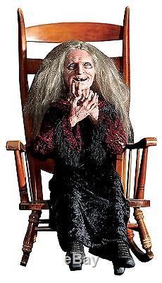 Life Size Deluxe Animated Sound-LAUGHING GRANNY HAG-Haunted House Halloween Prop