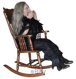 Life Size Deluxe Animated Sound-LAUGHING GRANNY HAG-Haunted House Halloween Prop