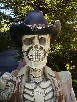 Life Size Halloween Cowboy Skeleton Statue Display Prop