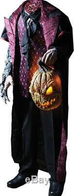 Life Size Headless Horseman w Lighted Pumpkin Halloween Prop Haunted House Decor