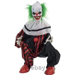 Life Size Scary Animatronic Clown Halloween Prop Animated Lights Sound Effects