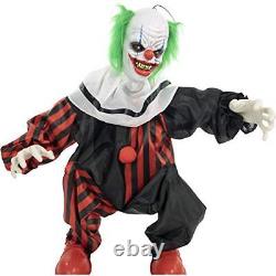 Life Size Scary Animatronic Clown Halloween Prop Animated Lights Sound Effects