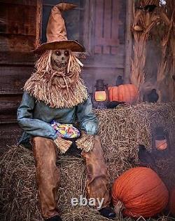 Life Size Scary Animatronic Pop Up Sitting Scarecrow Halloween Props Decorations