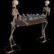 Life Size Skeletal Props Holding Coffin Halloween Haunt Beverage, Candy Party
