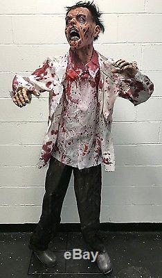 Life Size Zombie Halloween Prop 6 Foot Tall Poseable Highly Detailed Face