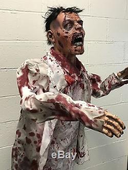 Life Size Zombie Halloween Prop 6 Foot Tall Poseable Highly Detailed Face