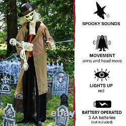 Life-size Standing Scary Grave Keeper Animatronic Halloween Decoration