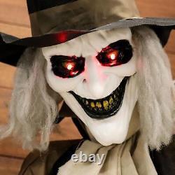 Life-size Standing Scary Grave Keeper Animatronic Halloween Decoration