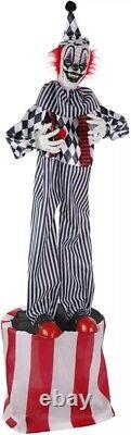 Lifesize 71 Halloween animatronic Creepy Talking Circus Clown Prop