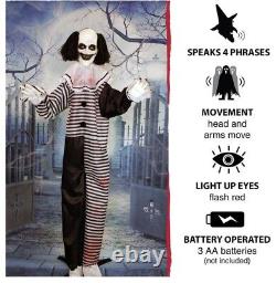 Lifesize 75 Halloween animatronic Creepy Shaking Circus Clown LED Prop