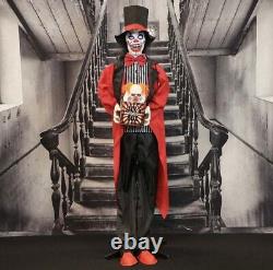 Lifesize Halloween animatronic Creepy Circus Clown With Jack In The Box Clown Prop