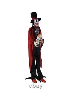 Lifesize Halloween animatronic Creepy Circus Clown With Jack In The Box Clown Prop