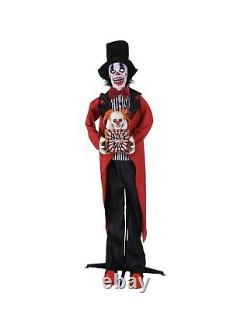 Lifesize Halloween animatronic Creepy Circus Clown With Jack In The Box Clown Prop